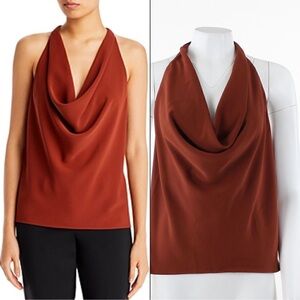 A.L.C. Dixon Cowl Neck Racerback Halter Top - Size 2. Color: Rust